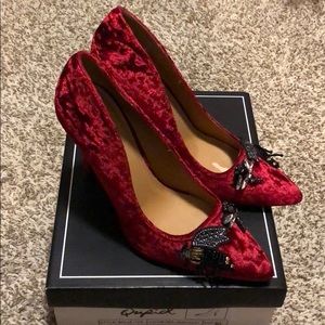 Unique Red Velvet Heels